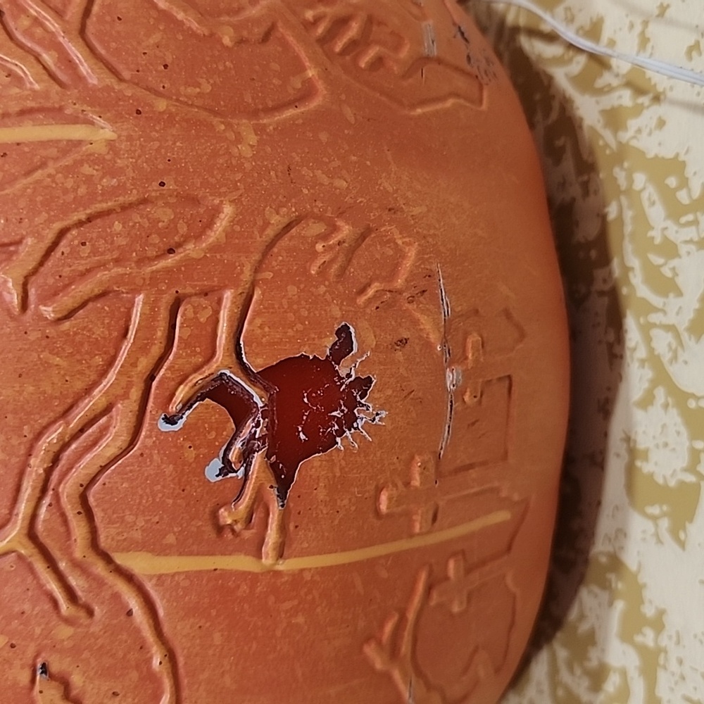 Orange Halloween Pumpkin with Haunted House Design - Picture 6 of 8